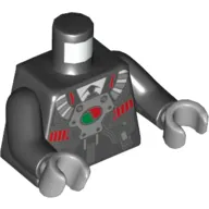 Torso Suit and Tie with Breathing Apparatus and Octan Logo Print, Black Arms, Light Bluish Gray Hands