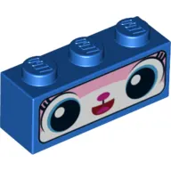 Brick 1 x 3 with Unikitty, Black Border Print (Astro Kitty)
