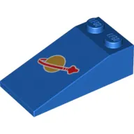 Brick Sloped 18° 4 x 2 with Classic Space Logo Print