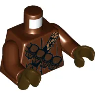 Torso Robe, Dark Brown Pouches and Black and Gold Straps Print (Jawa), Reddish Brown Arms, Dark Brown Hands