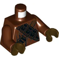 Torso Robe, Dark Brown and Black Pouches and Straps Print (Jawa), Reddish Brown Arms, Dark Brown Hands