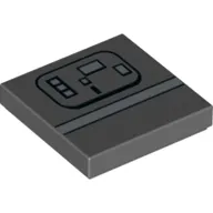 Tile 2 x 2 with White Stripe and Rectangles (Gonk Droid) Print