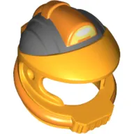 Helmet Space with Pipes and Mouth Grille with Control Panel and Dark Bluish Gray and Orange Markings Print