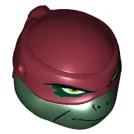 Minifig Head Special, Ninja Turtle with Dark Red Mask, Closed Mouth Print (Raphael)