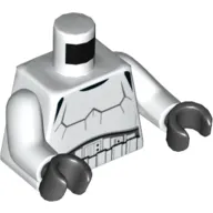 Torso Armor Stormtrooper, Detailed Armor without Shoulder Belts Print, White Arms, Black Hands