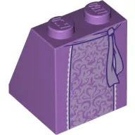 Brick Sloped 65° 2 x 2 x 2 with Bottom Tube with Lavender Embroidered Skirt and Belt Print