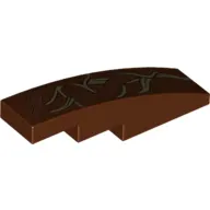 Brick Curved 4 x 1 No Studs with Gold Entwined Vines Print [Stud Holder with Symmetric Ridges]