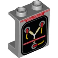 Panel 1 x 2 x 2 with Side Supports - Hollow Studs with 'DISCONNECT CAPACITOR DRIVE BEFORE OPENING' and 'SHEILD EYES FROM LIGHT' Print [Early Version]