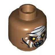 Minifig Head Orc, White Painted Forehead Print [Hollow Stud]