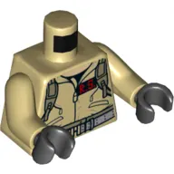 Torso Jumpsuit with 'R.S.' ID Badge and 'Ray' on Back Print, Tan Arms, Black Hands