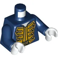 Torso Pirate Bluecoat Governor Print, Dark Blue Arms, White Hands