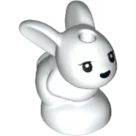 Animal, Rabbit / Bunny, Baby Sitting with Black Eyes and Black Nose Print