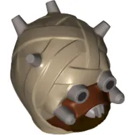 Minifig Head Special, Tusken Raider with Reddish Brown Mask Print