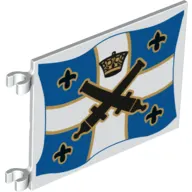 Flag 6 x 4 with Clips with Crossed Cannons over Blue and White Cross with Yellow Outline Print on Both Sides