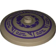 Dish 4 x 4 Inverted [Radar] with Gray and Dark Purple Snake and Geometric Print