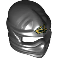 Wrap with Forehead Ridge and Gold Asian Character Print (Cole)