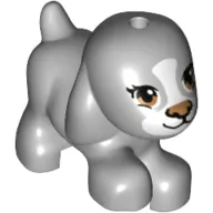 Animal, Dog, Small Walking with Brown Eyes and Nose and Black Mouth Print
