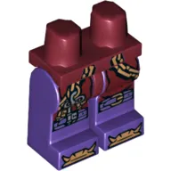 Hips and Dark Purple Legs with Copper Chains with Key, Buckles on Knees and Bones on Feet Print