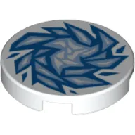 Tile Round 2 x 2 with Bottom Stud Holder with Ice Print