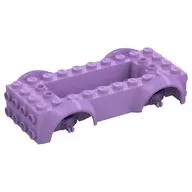 Vehicle Base 4 x 10 x 2 1/2 with Mudguards, Wheel Pins and 6 x 2 Centre Recess with 3 Holes, Medium Lavender Wheel Holders