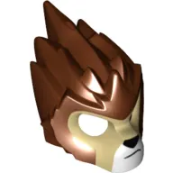 Mask Lion with Tan Face and Crooked Frown Print
