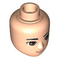 Minidoll Head Male with Brown Eyes, Smile Print
