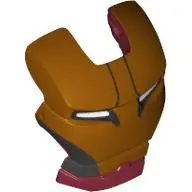 Headwear Accessory Visor Top Hinge with Gold Face Shield, Silver Sides, Black Lines on Forehead and White Eyes Print (Iron Man)