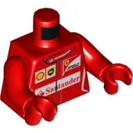 Torso Racing Jacket with White Detailing, Shell and Santander Logo Print, Red Arms and Hands