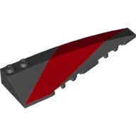 Brick Wedged, Curved 10 x 3 Right with Red Stripe Print
