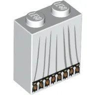 Brick 1 x 2 x 2 with Inside Stud Holder with Robe and Tassels Print