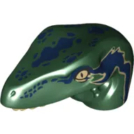 Animal Body Part, Dinosaur, Raptor Head with Tan Teeth and Tan and Dark Blue Marks Print