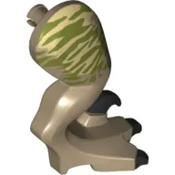 Animal Body Part, Dinosaur, Raptor Leg, Right, with Pin, with Olive Green Stripes Print