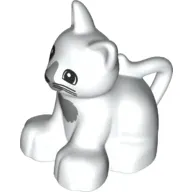 Duplo Animal Cat / Kitten Sitting with Gray Nose and Chest Print