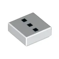 Tile 1 x 1 with 3 Black Squares Print