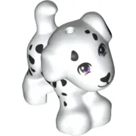 Animal, Dog, Small Standing with Lavender Eyes and Black Dalmatian Spots and Notes Print [Cookie]