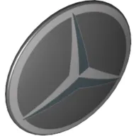 Shield Round Bowed with Mercedes-Benz Logo