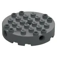 Brick Round 6 x 6 with 4 Side Pin Holes and Center Hole