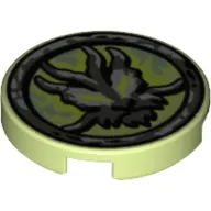 Tile Round 2 x 2 with Bottom Stud Holder with Airjitzu Ghost Print