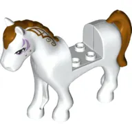 Animal, Horse with 2 x 2 Cutout, Lavender Eyes and Face Decoration, Gold Mane and Tail Print