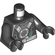 Torso Robes with White Harness, Dark Bluish Gray Undershirt, Two Azure Knives in Belt Print, Black Arms and Hands