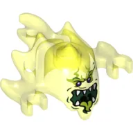 Creature, Ghost, Skreemer Mask with Mouth Open with Pointed Teeth and Green Tongue Print