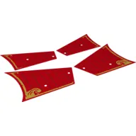 Sails, with Gold Trim and Dark Red Lines on Red Background Print [Sheet of 4]