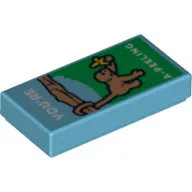 Tile 1 x 2 with Monkey with Banana and 'YOU'RE A-PEELING' Print