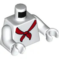 Torso Red Tied Scarf Print, White Arms and Hands