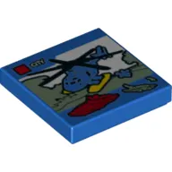 Tile 2 x 2 with 'City' Helicopter Print