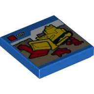 Tile 2 x 2 with 'City' Bulldozer Print
