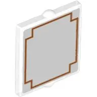 Glass for Window 1 x 2 x 2 with Translucent White Background and Red Frame Print