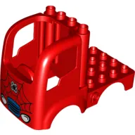 Duplo Car Body Truck 4 x 4 Flatbed with 4 Top Studs - Headlights and Spiderman Logo Print
