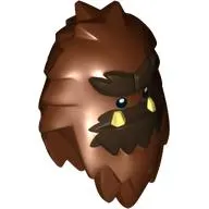 Minifig Head Special, Yeti with Shaggy Hair and Dark Brown Fur and Teeth Print