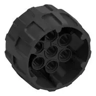 Wheel Hard Plastic, Treaded with 7 Pin Holes (37mm D. x 22mm)